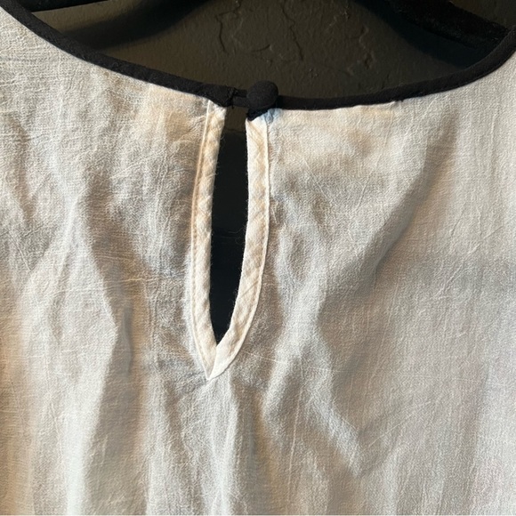 Bisou Bisou Boho over fit top tunic blouse Size: S Color: white/ black - Picture 10 of 12